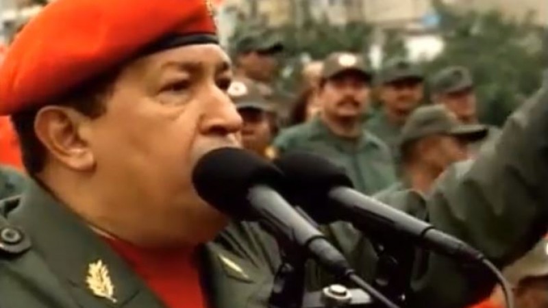 Comandante Hugo Chávez desde la avenida Bolívar de Caracas,