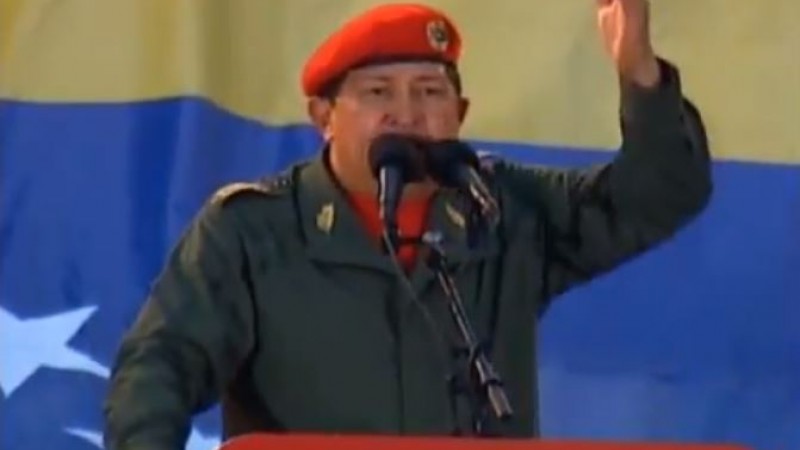 Comandante Hugo Chávez desde la avenida Bolívar de Caracas