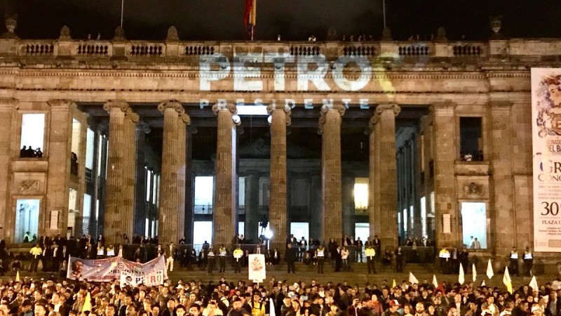 Concentración en la Plaza Bolívar de Bogotá
