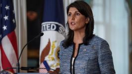 La embajadora estadounidense ante la ONU Nikki Haley