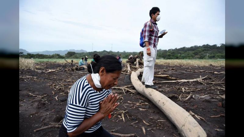 Una mujer busca a sus 50 familiares desaparecidos tras erupción de volcán en Guatemala