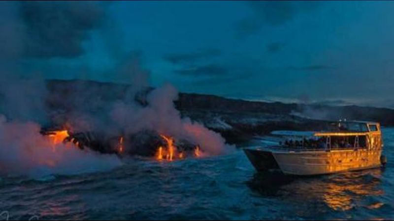 Más una bomba de lava impactó con un barco en Hawai y dejó más de 23 heridos