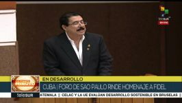 José Manuel Zelaya intervino durante el foro de Sao Paulo en Cuba