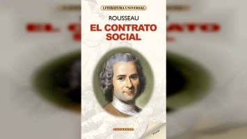 Portada del ensayo El Contrato Social con una imagen Rousseau