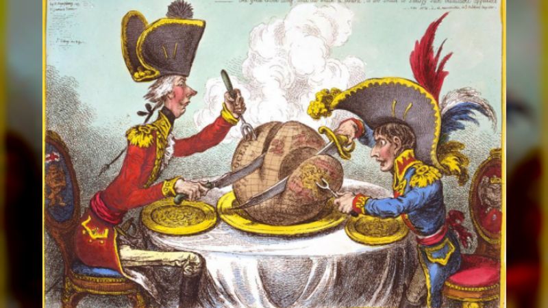 Napoleón y Pitt repartiéndose el dominio de mundo