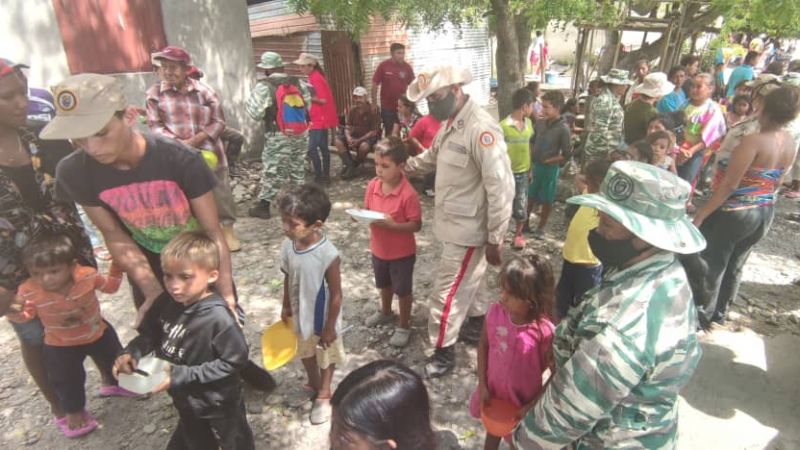 La Milicia Nacional Bolivariana se sumó a las tareas para brindar atención a las familias del país afectadas por las lluvias