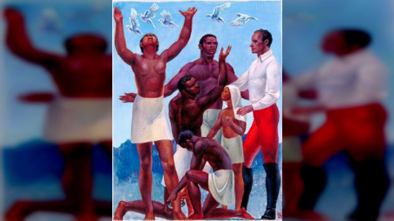 Simón Bolívar restituye su libertad nativa a una raza cautiva