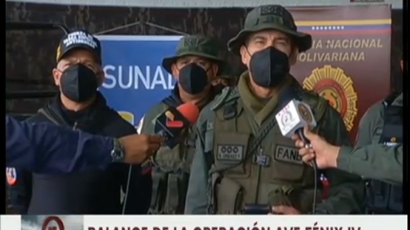 En la operación también se logró destruir dos campamentos con ocho laboratorios, indicó Urbáez Fermín