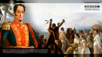 El 11 de enero de 1820, el Congreso de Angostura, decreta la libertad absoluta de los esclavos que poblaban las tierras de Venezuela y la Nueva Granada