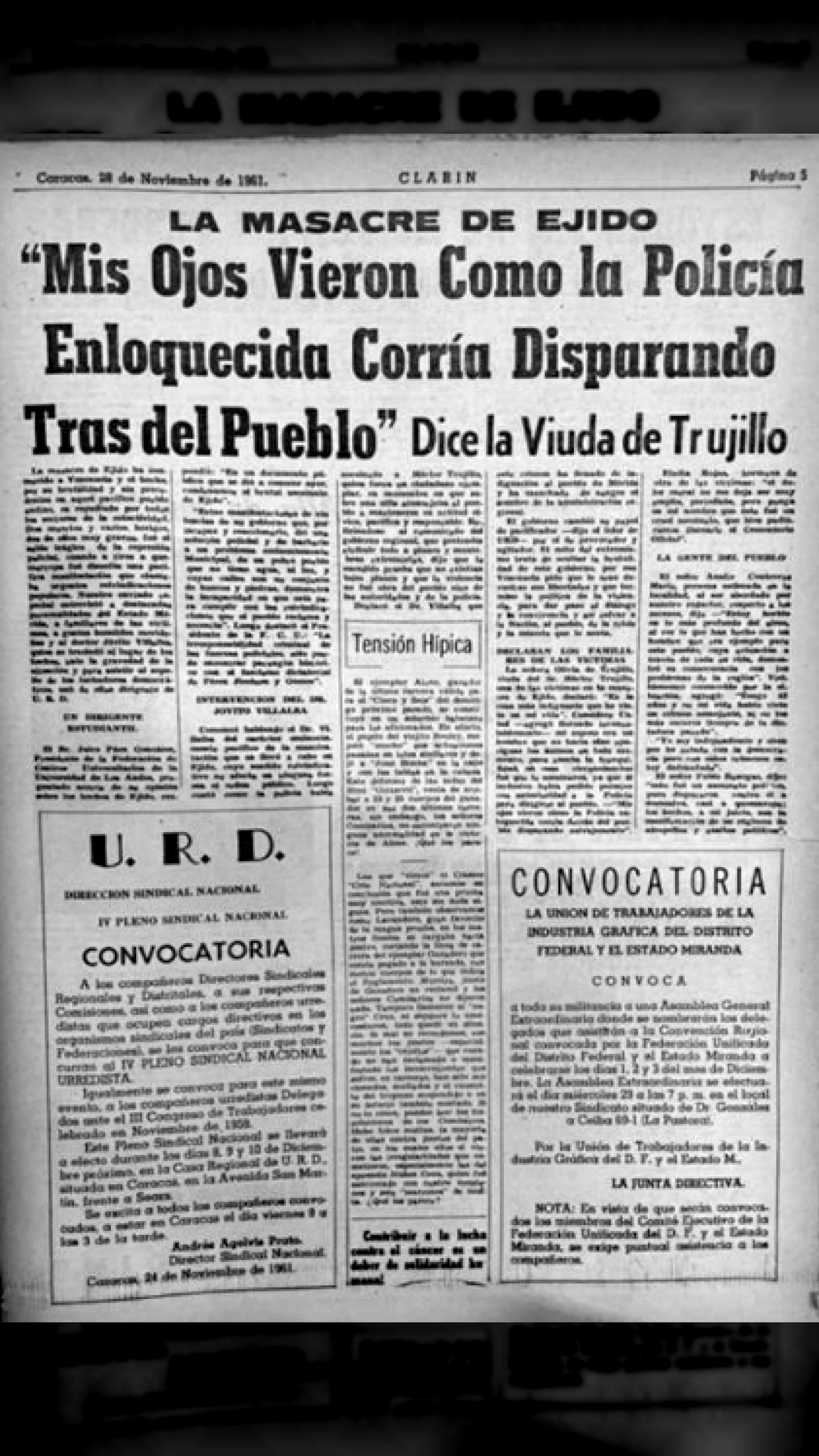 Mis ojos vieron como la policía enloquecida corría disparando tras el pueblo
