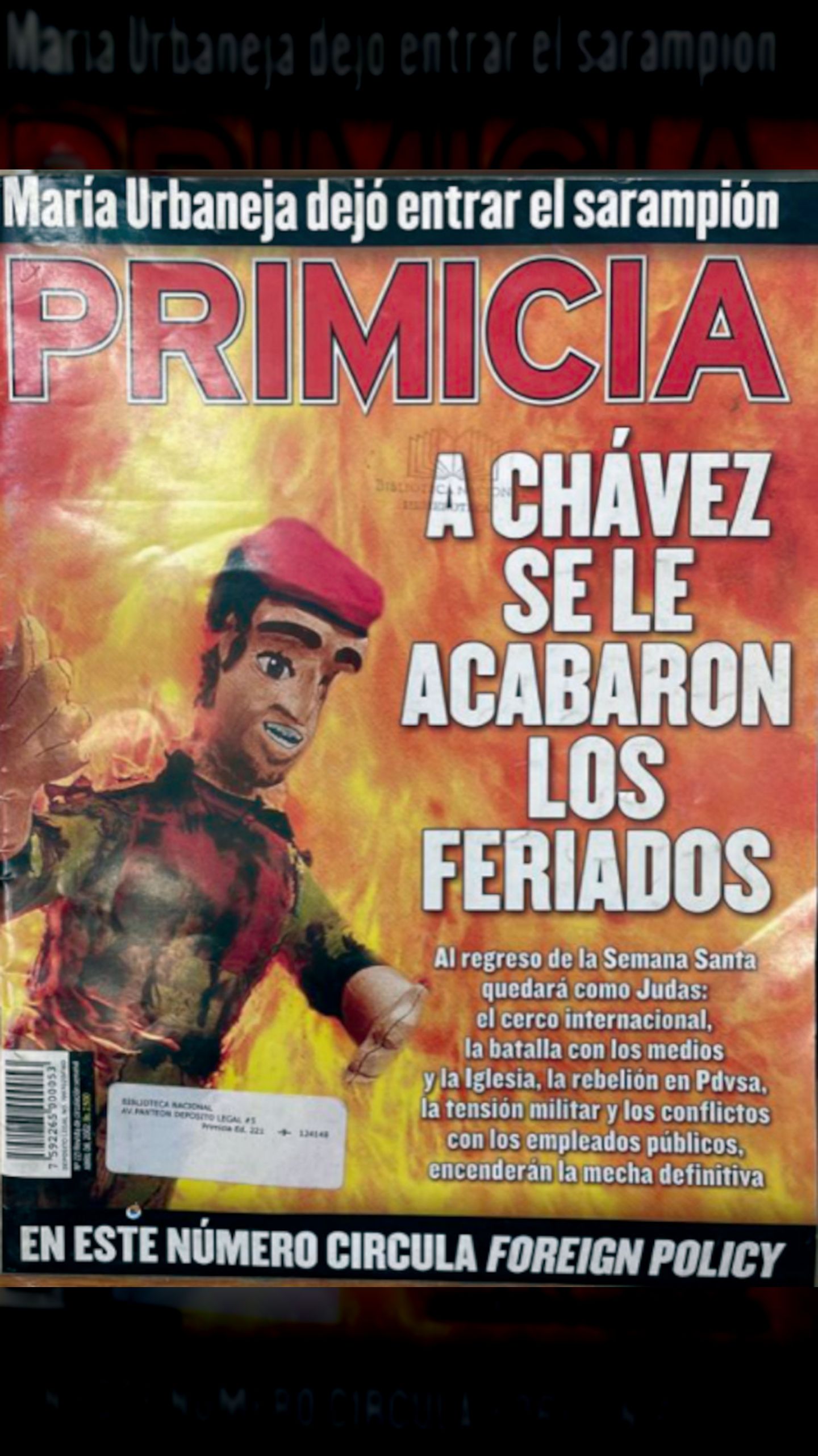 “A Chávez se le acabaron los días” (Revista Primicia del 08 de abril de 2002, nro. 221)