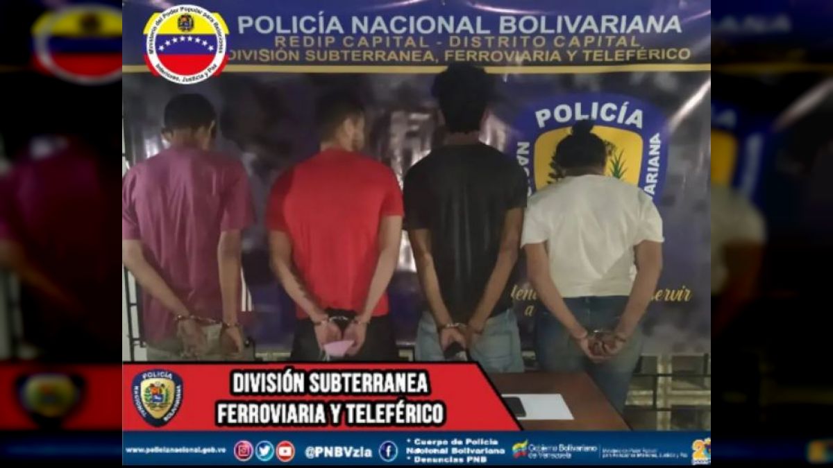 PNB capturó cuatro sujetos por el delito de hurto en el metro de Caracas