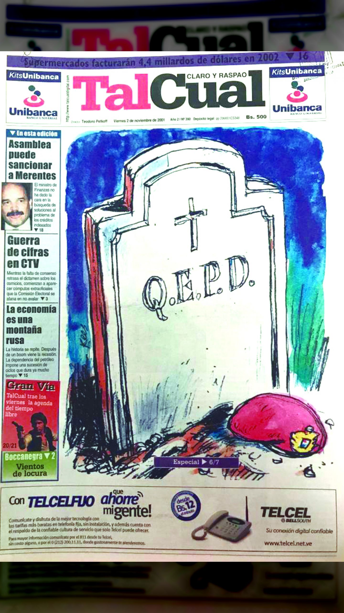 2 de noviembre de 2001 • Tal Cual • "Q.E.P.D."