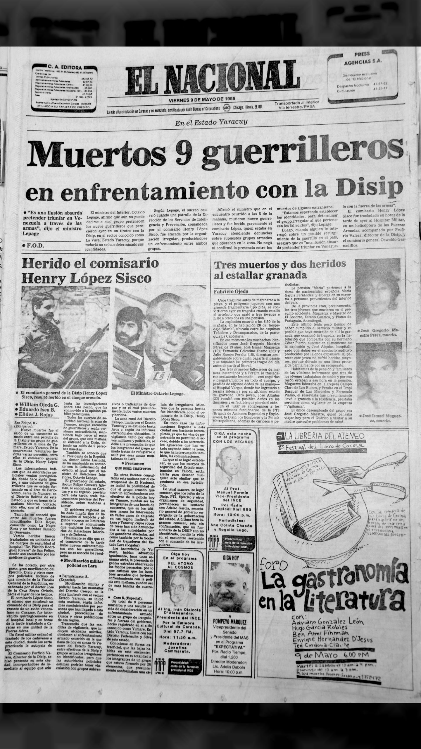 Las masacres de Yumare II (El Nacional, 9 de mayo de 1986)
