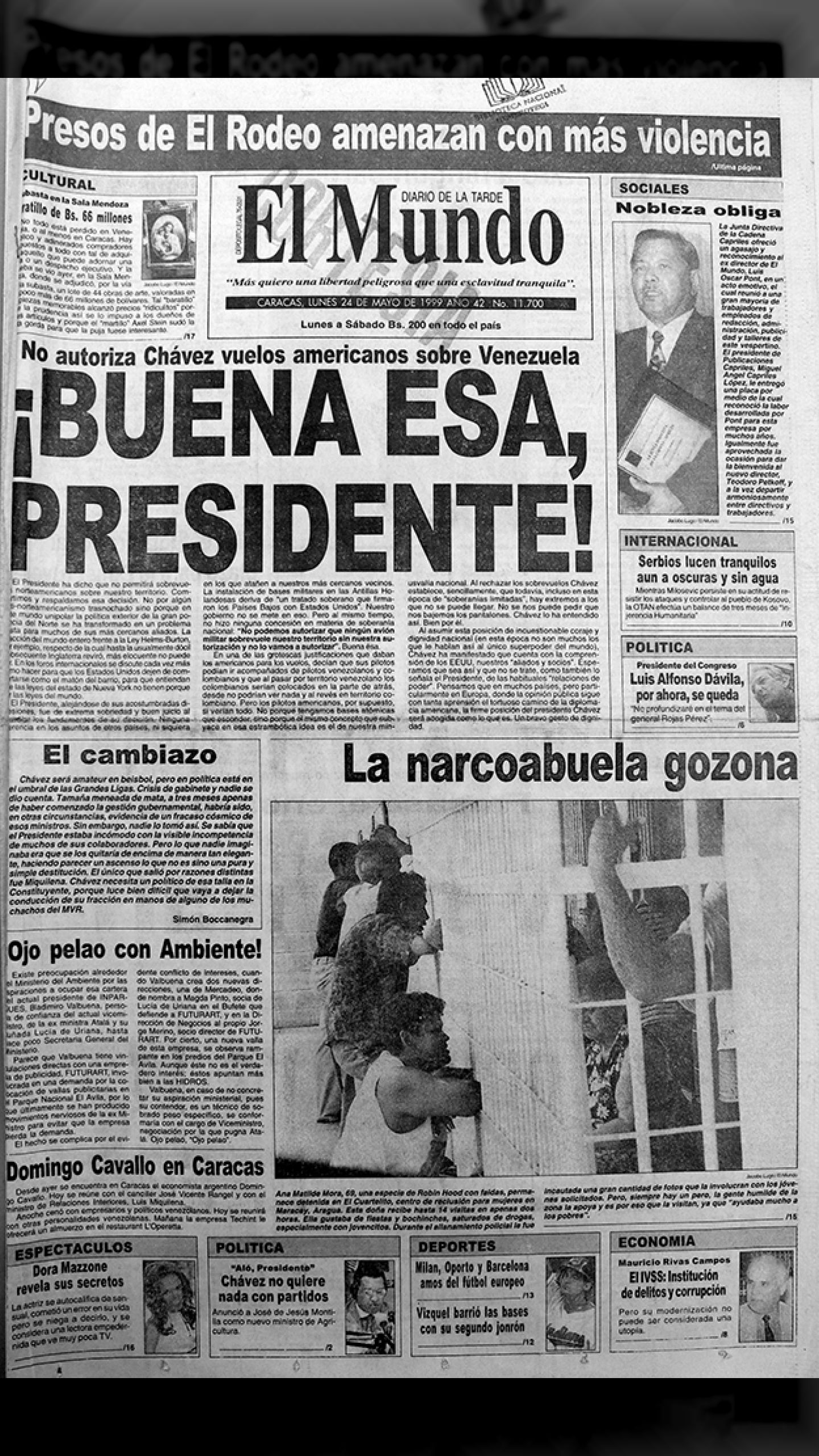 ¡BUENA ESA PRESIDENTE! (El Mundo, 24 de mayo 1999)