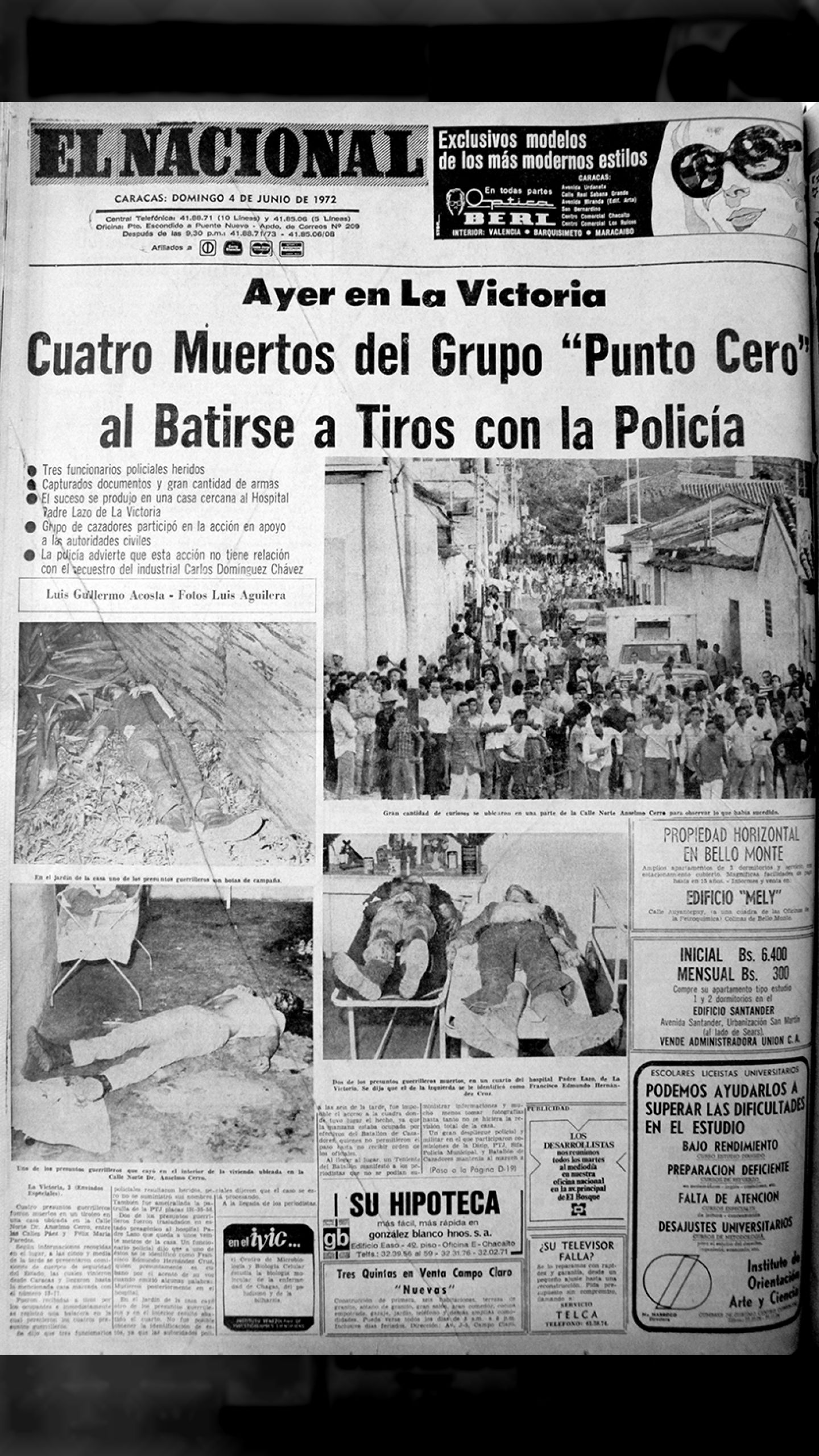 La masacre de La Victoria (El Nacional, 04 de junio 1972)