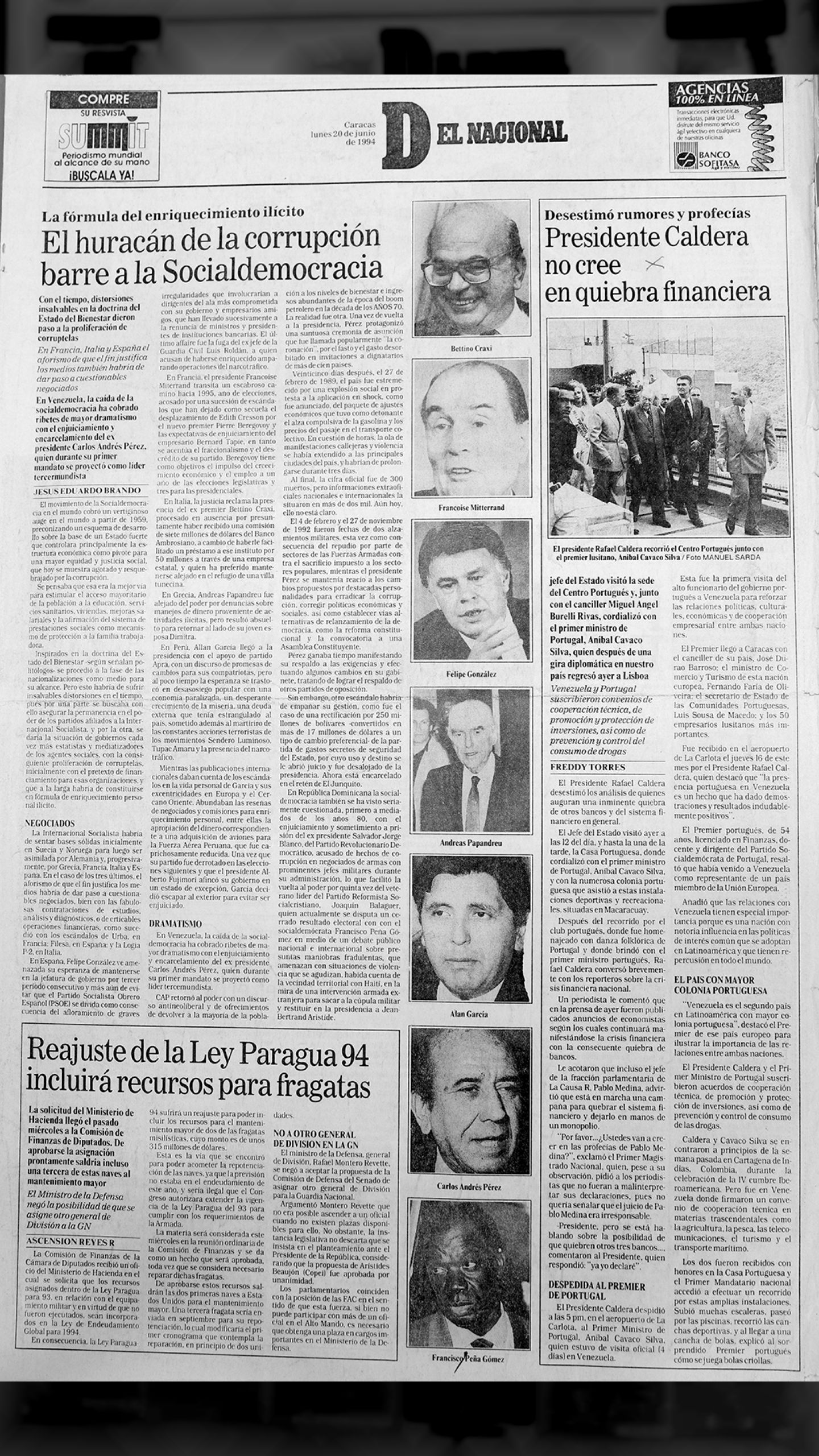 El huracán de la corrupción barre la Socialdemocracia (El Nacional, 20 de junio de 1994)