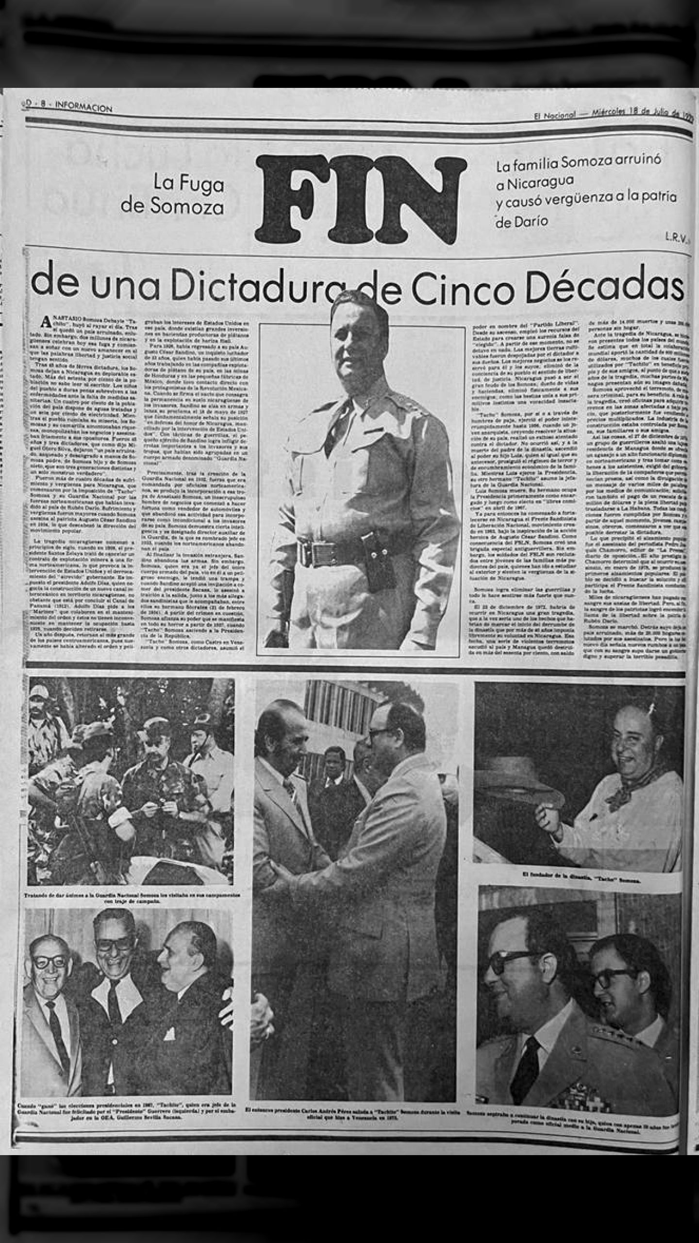 FIN - de una dictadura de cinco décadas (El Nacional, 18 de julio 1979)