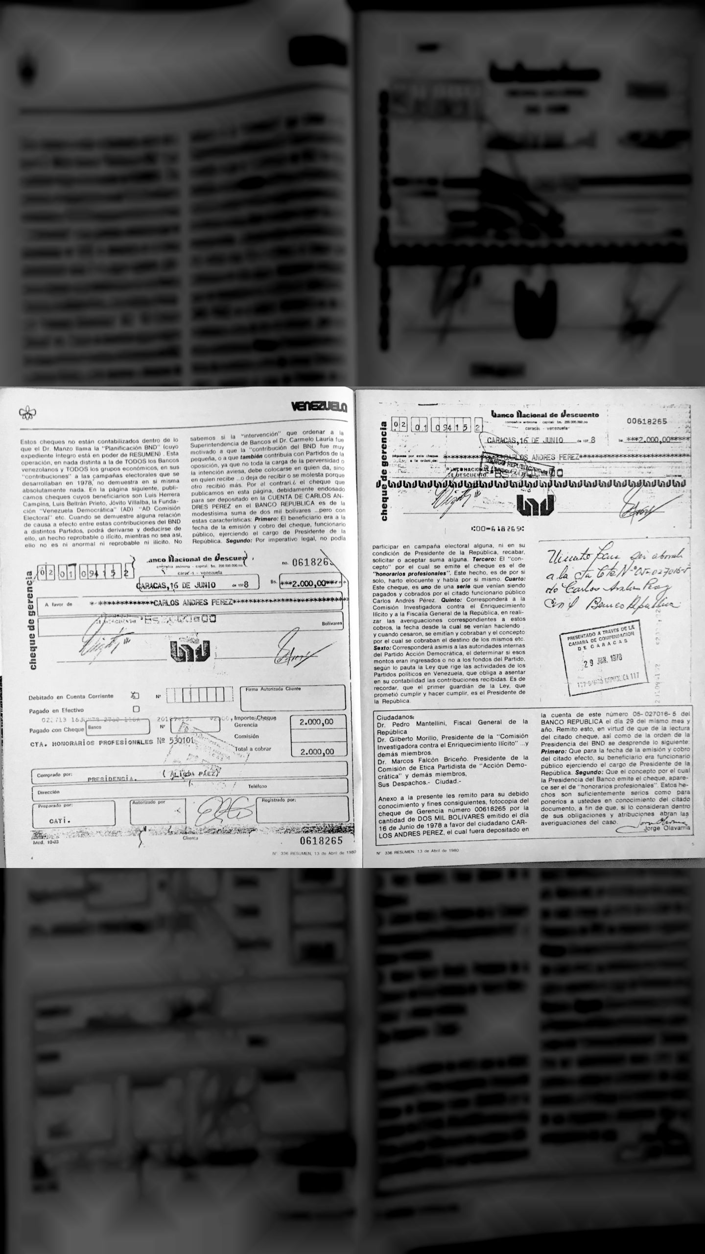 Carlos Andrés Pérez cobraba mensualmente la módica suma de bolívares 2 mil (bs.2.000,oo) (Resumen Nro. 336, 13 de abril 1980)