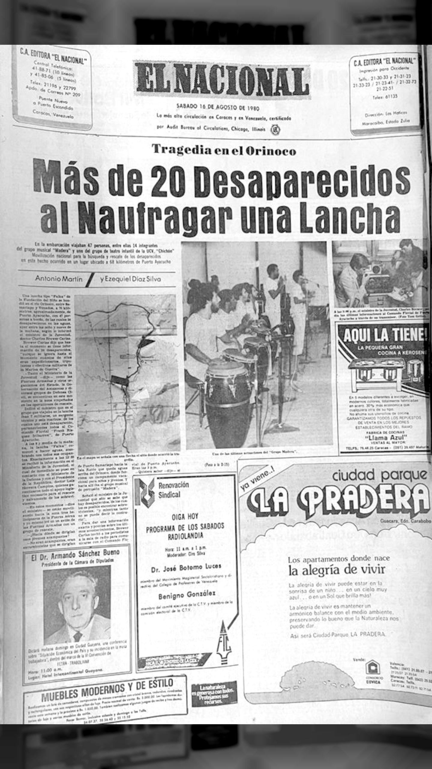 La tragedia del Orinoco (El Nacional, 16 de agosto 1980)