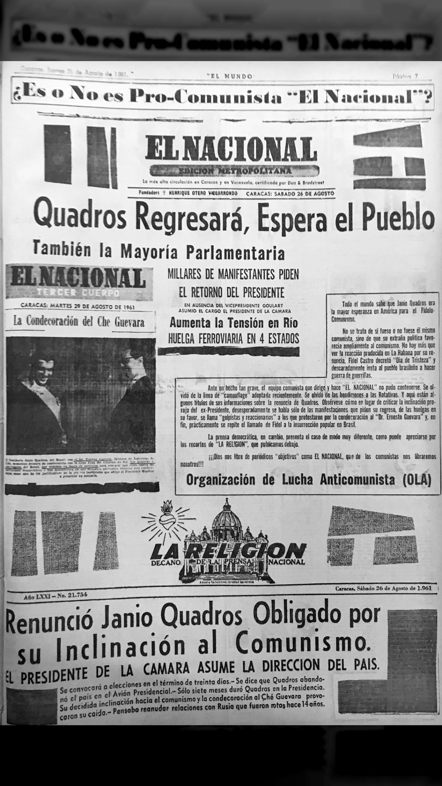 ¿Es o No es pro-comunista El Nacional? (El Mundo, 31 de agosto 1961)