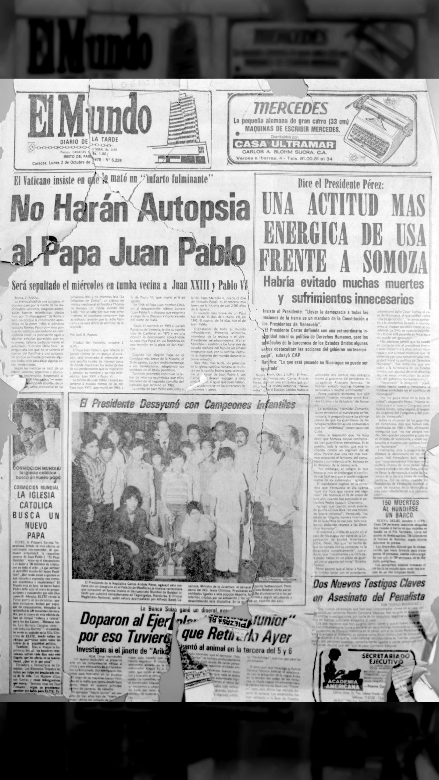 No harán autopsia al Papa Juan Pablo - Juan Pablo fue asesinado, acusa obispo ortodoxo (El Mundo, 02 de octubre de 1968)