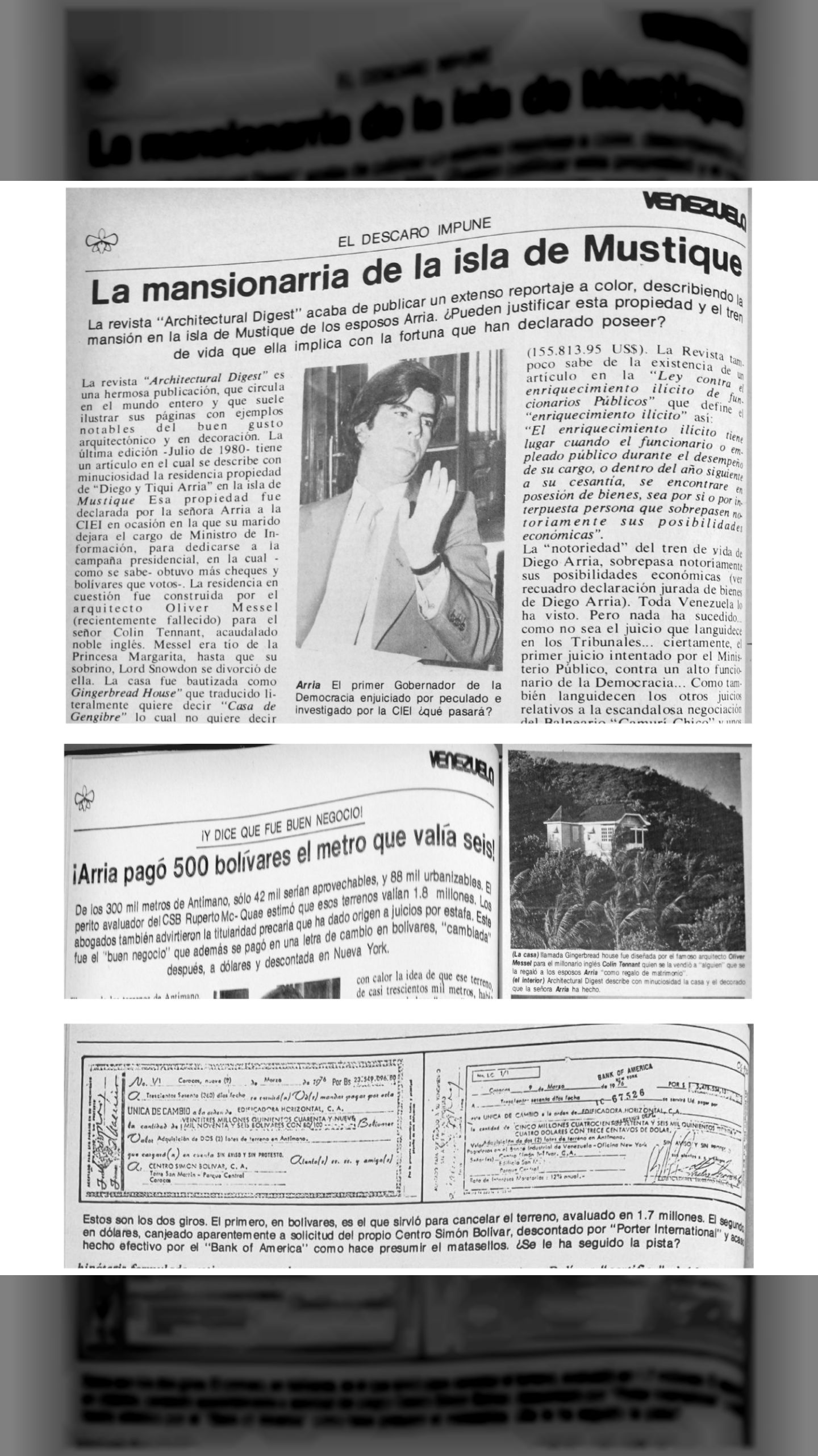 Descaro impune - La mansionarria de la isla de Mustique (Revista Resumen, 13 de julio 1980)