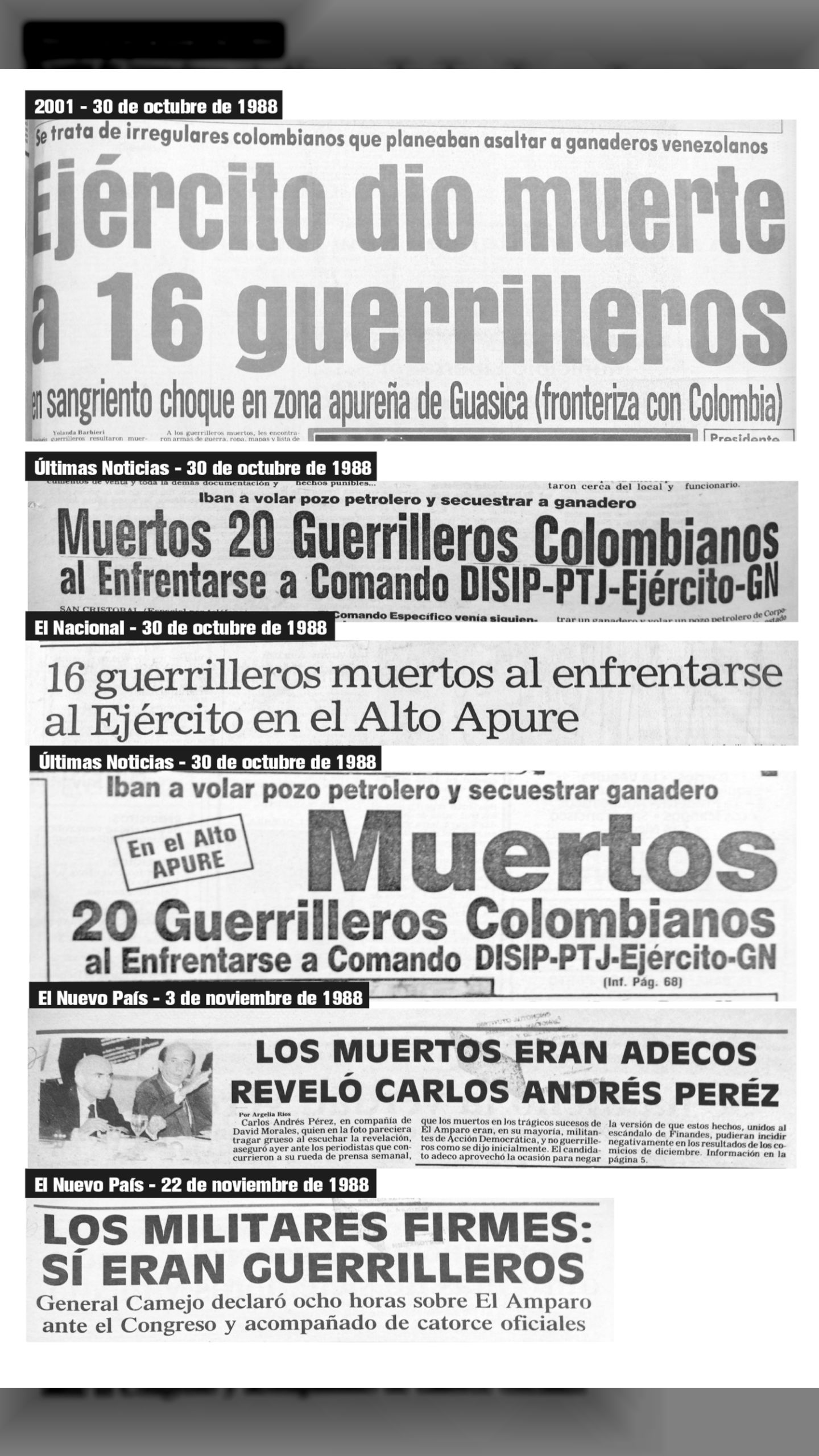Fake news de La Masacre de El Amparo (30 de octubre de 1988)