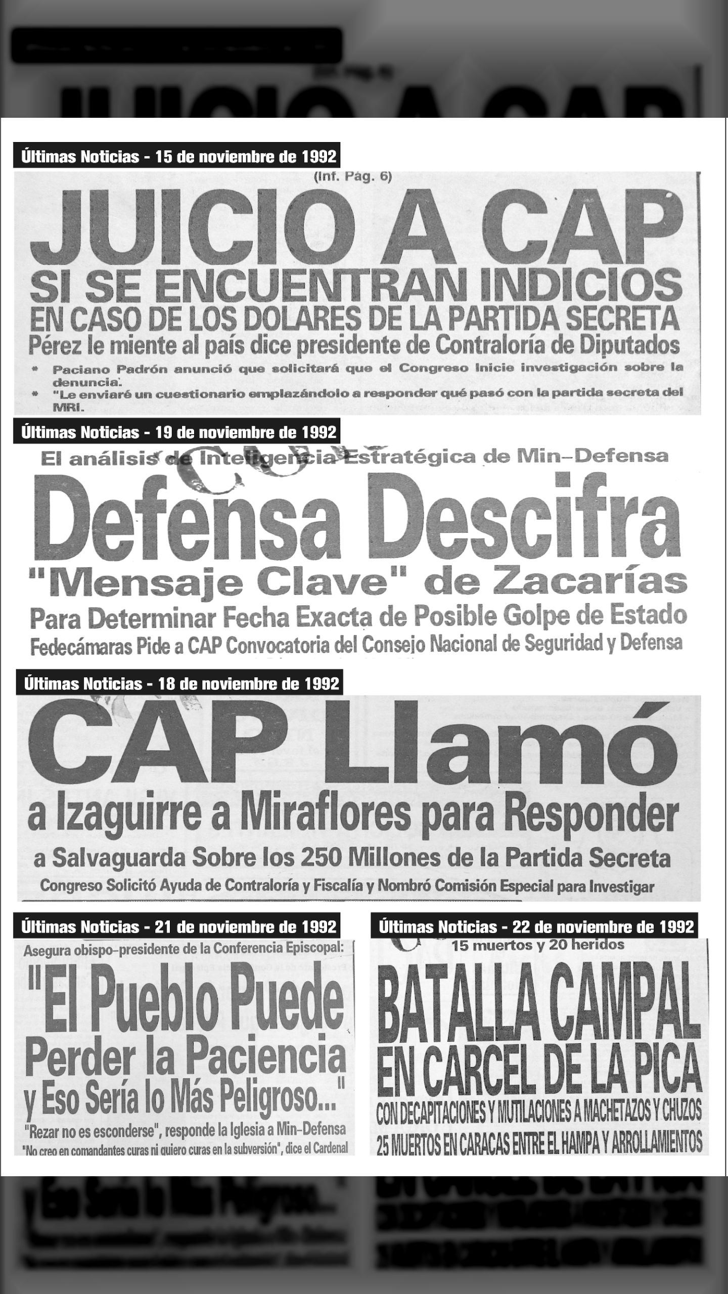 Los acontecimientos y las advertencias previas al Golpe de Estado del 27 de de noviembre de 1992