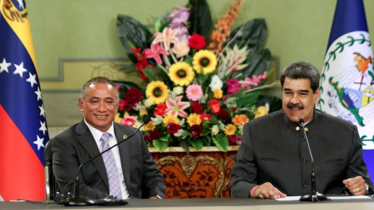El presidente de la República, Nicolás Maduro y el primer ministro de Belice, John Briceño