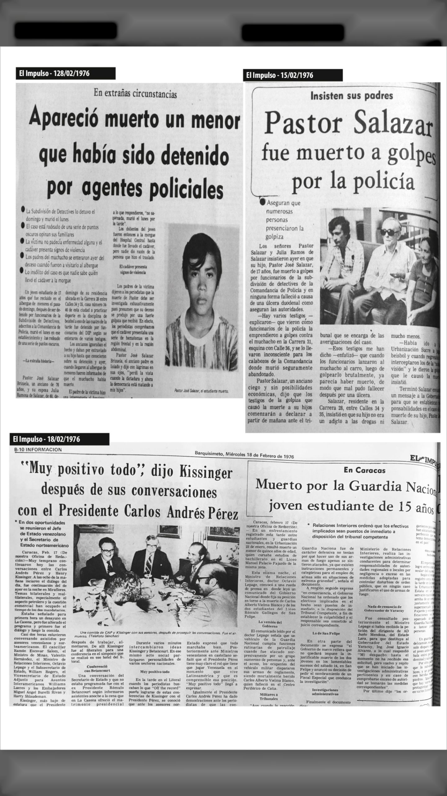 Apareció muerto un menor que había sido detenido por agentes policiales (EL IMPULSO, 12 de febrero de 1976)