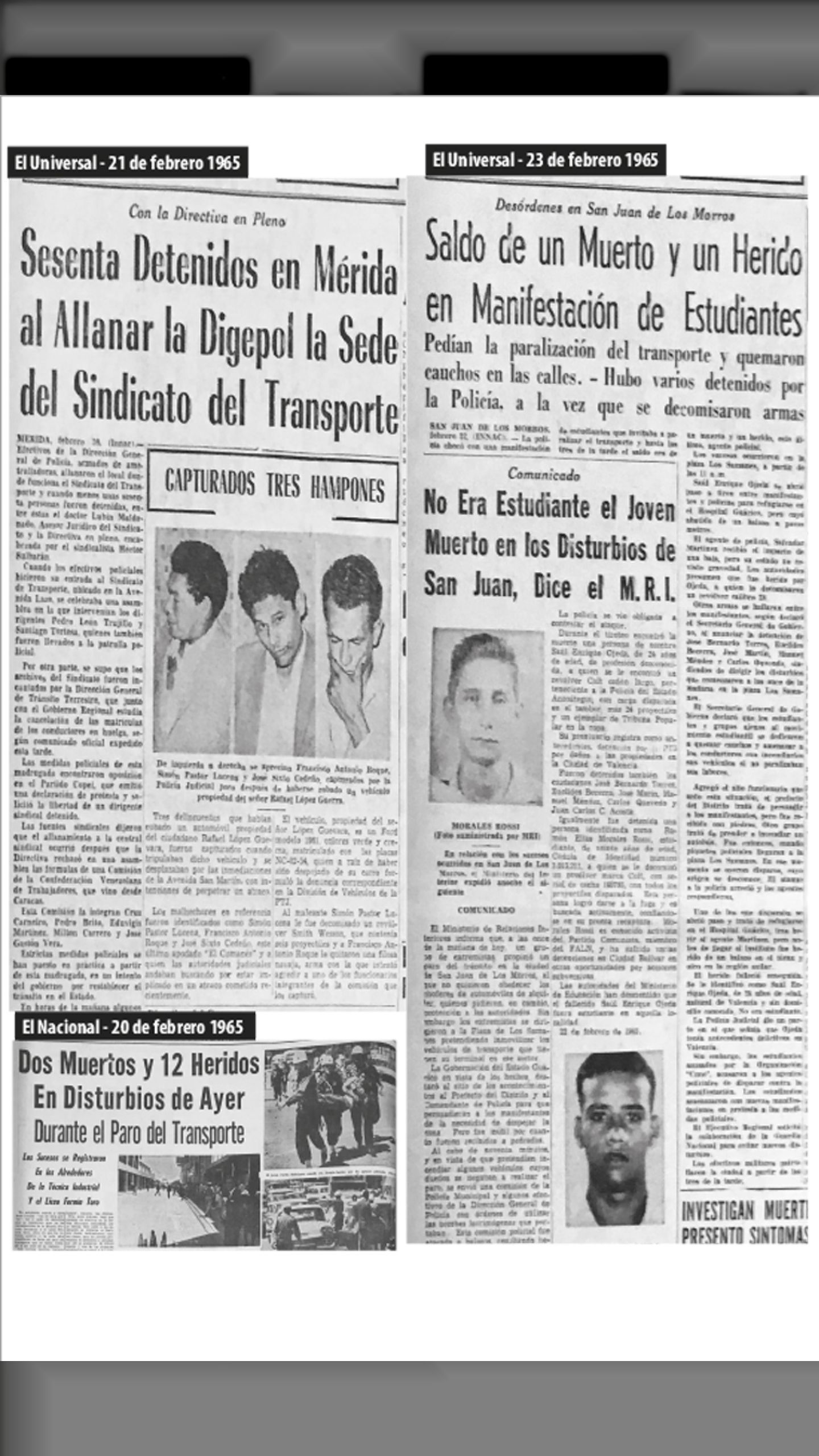 PARO DE TRANSPORTE (febrero 1965)