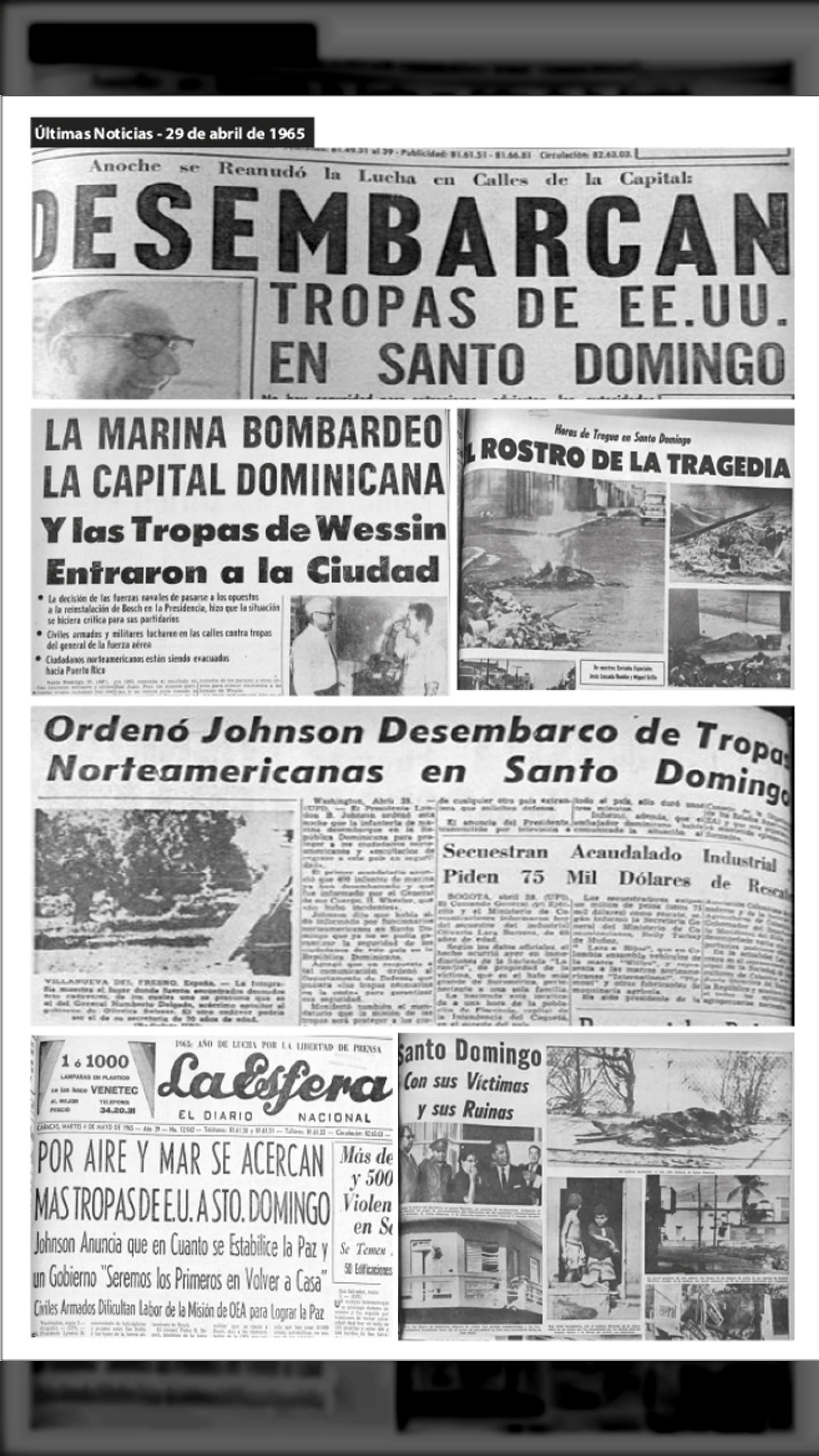TROPAS DE EE.UU. DESEMBARCAN EN REPUBLICA DOMINICANA (ÚLTIMAS NOTICIAS, 29 de abril 1965)