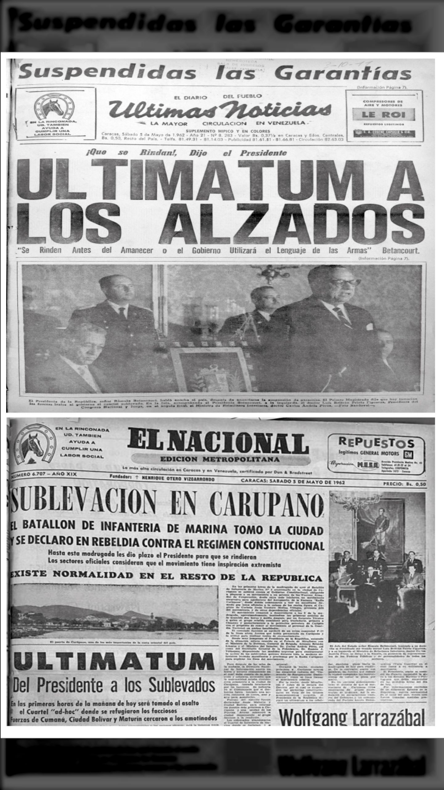 61 AÑOS DE “EL CARUPANAZO” (05 DE MAYO DE 1962)