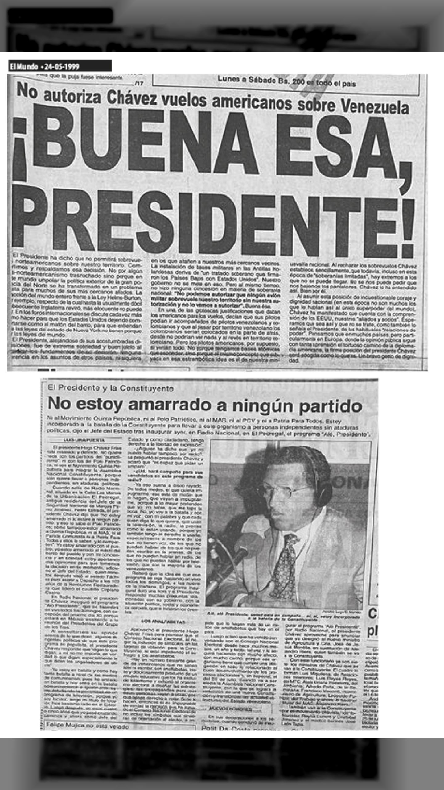 ¡BUENA ESA PRESIDENTE! (EL MUNDO, 24 DE MAYO 1999)
