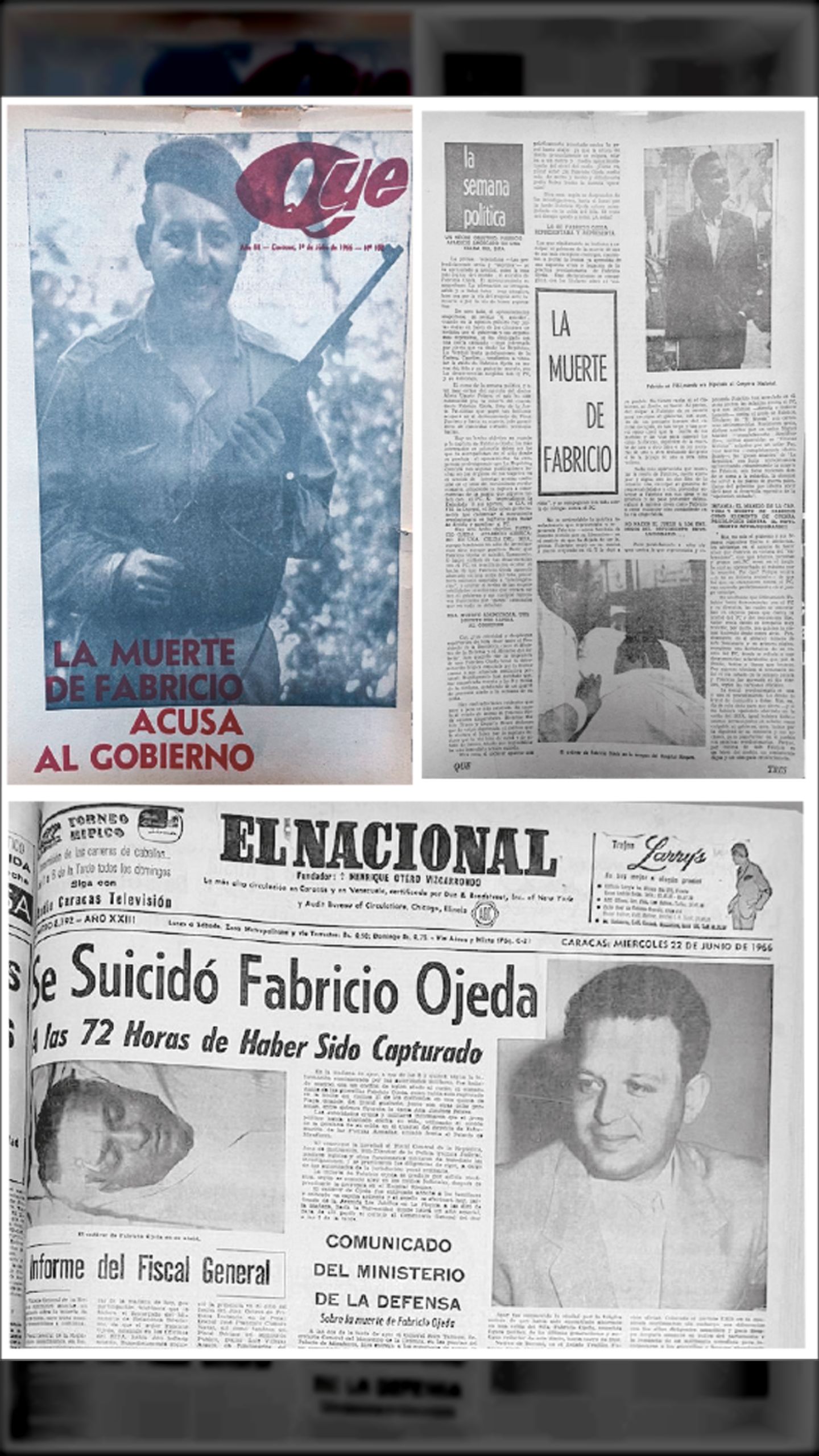 LA MUERTE DE FABRICIO OJEDA (Qué pasa en Venezuela, julio 1966)