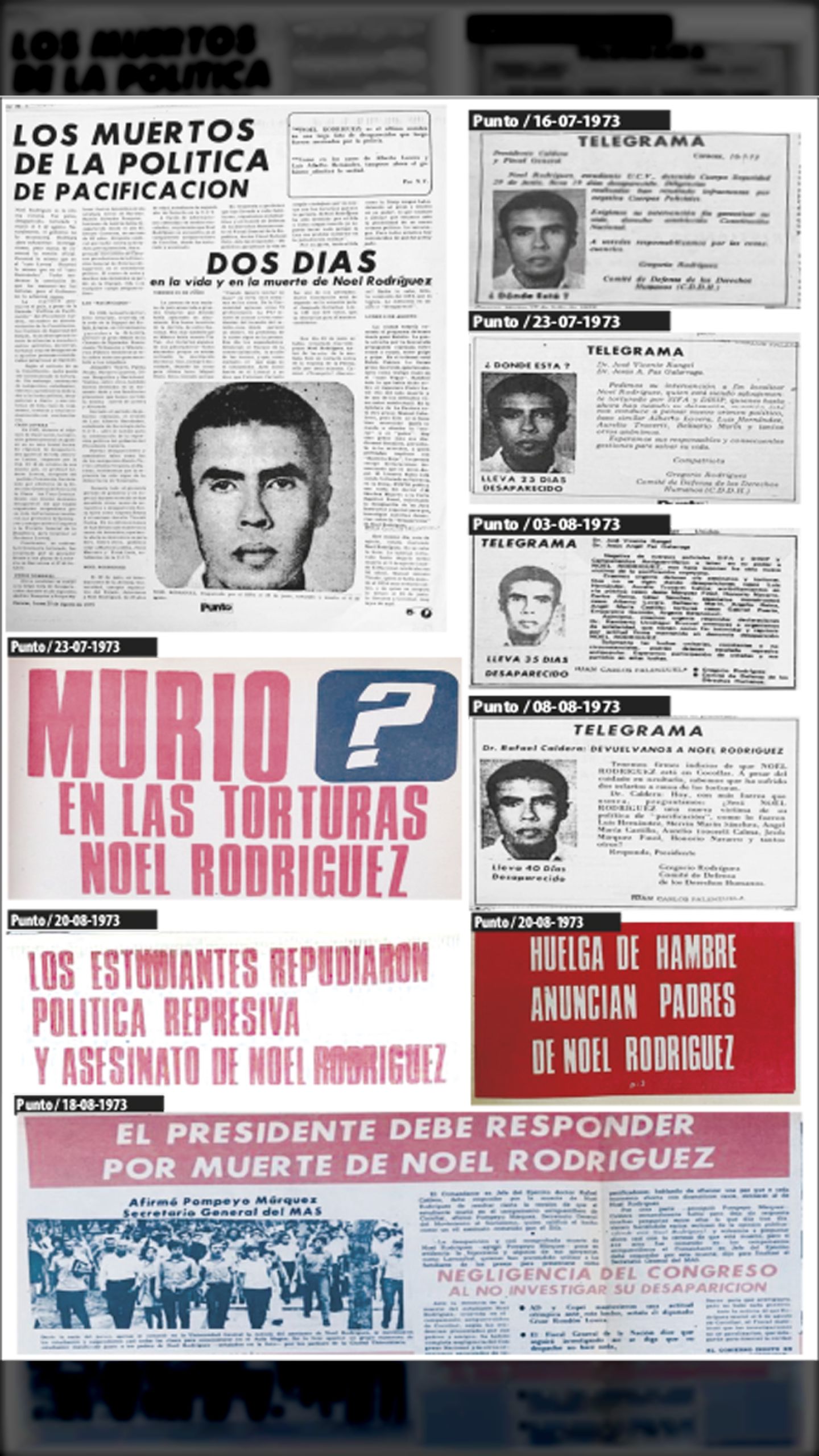 NOEL RODRÍGUEZ A 50 AÑOS DE SU DETENCIÓN (PUNTO, 17 de julio 1973)