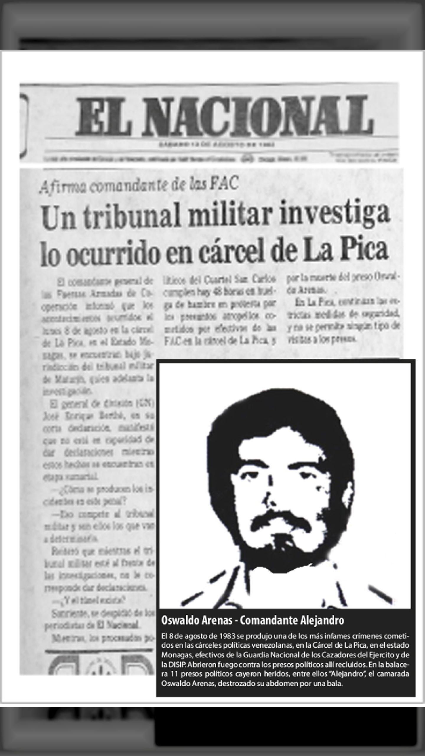 LA MASACRE DE LA PICA (EL NACIONAL, 13 de agosto de 1983)