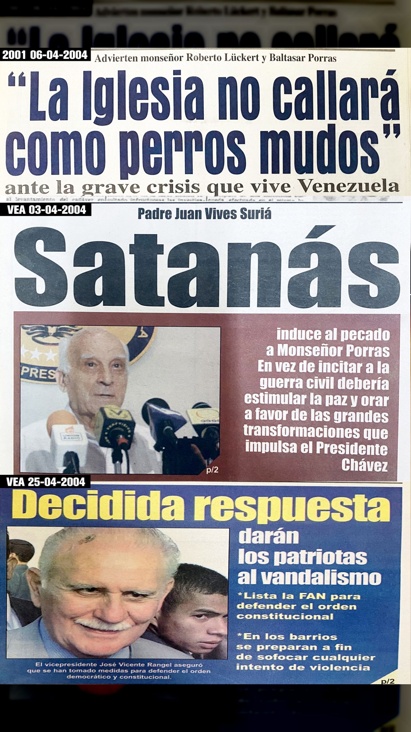 SATANÁS Induce al pecado a Monseñor Porras (Diario VEA, 03 de abril 2004)