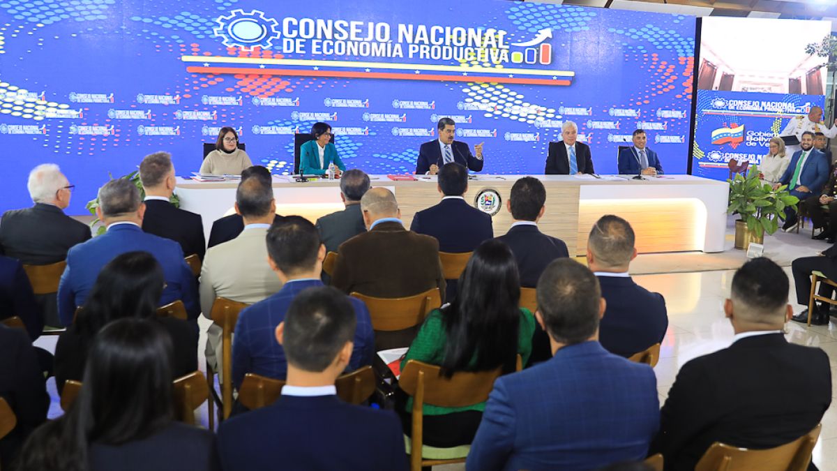 Delcy Rodríguez, durante su intervención en el Consejo Nacional de Economía Productiva