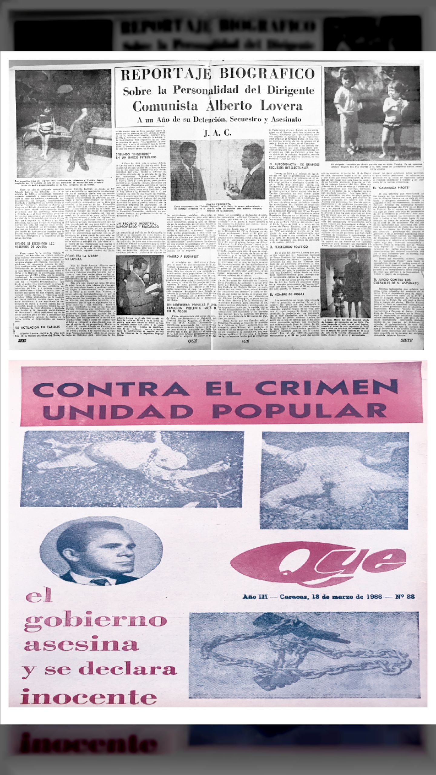 EL GOBIERNO ASESINA Y SE DECLARA INOCENTE (¿QUÉ pasa en Venezuela? 18 de MARZO 1966 – Nº 88)