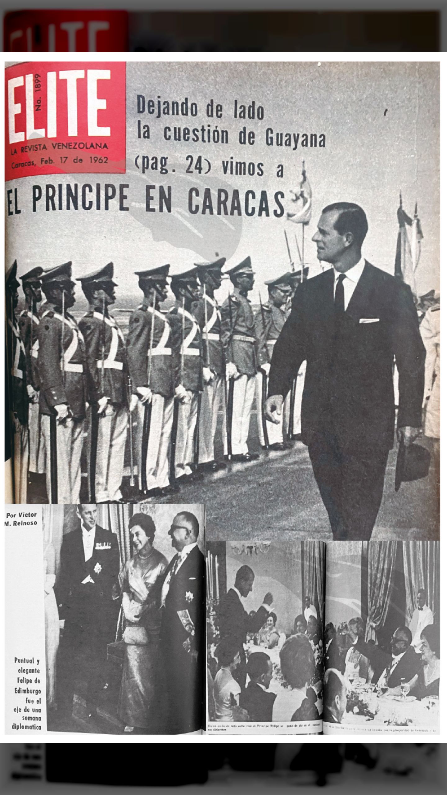 Dejando a un lado la cuestión de Guayana - EL PRINCIPE EN CARACAS (REVISTA ÉLITE, 17 de febrero de 1962)