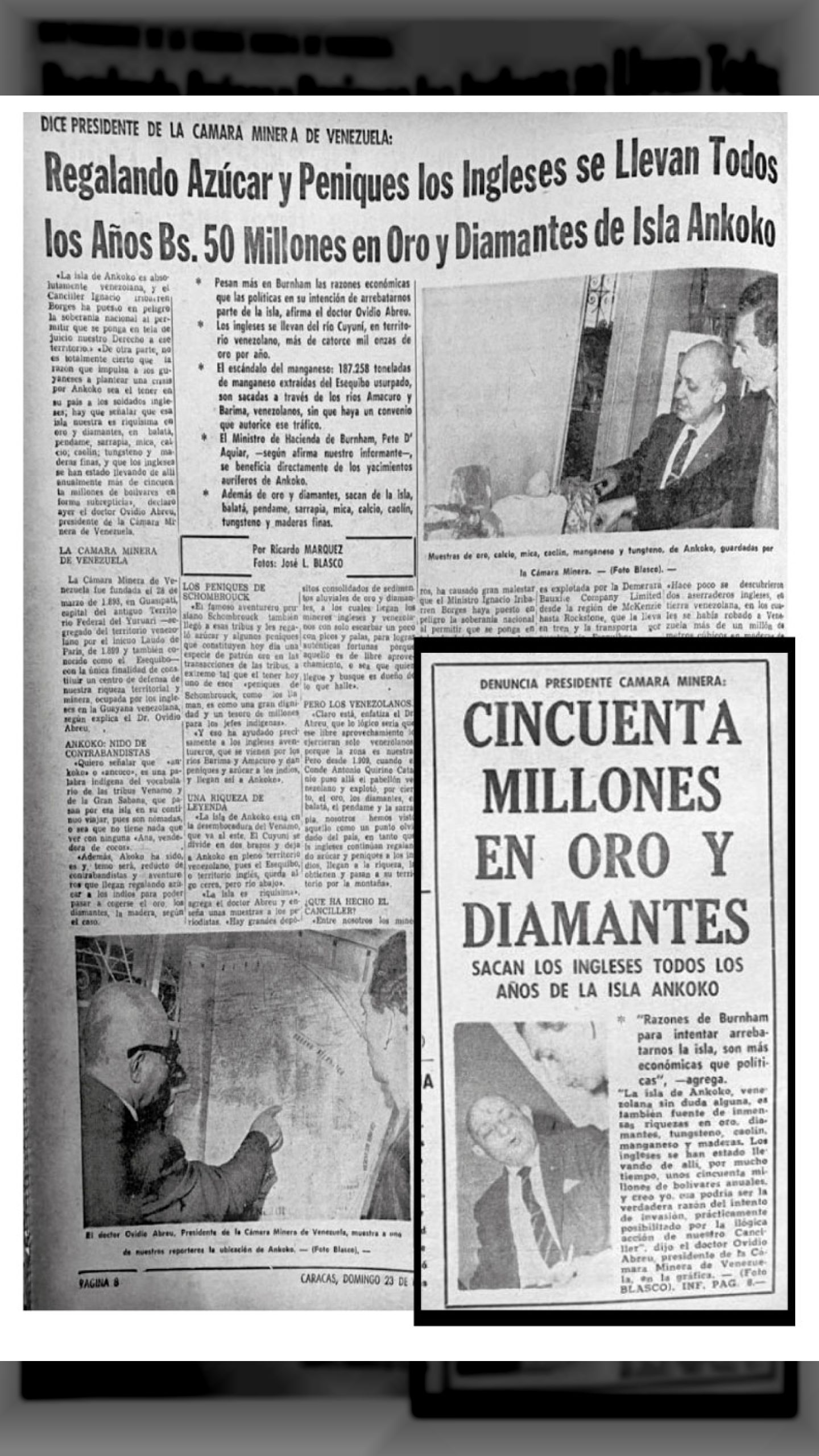 CINCUENTA MILLONES EN ORO Y DIAMANTES SAQUERON LOS INGLESES TODOS LOS AÑOS DE LA ISLA ANAKOKO (Últimas Noticias, 23 de octubre de 1966)