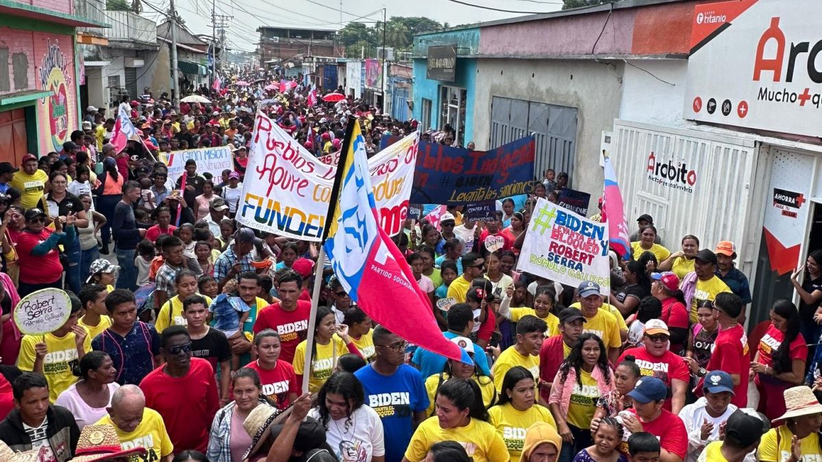 Elorza , en el estado Apure salió a la calle a rechazar las sanciones de EEUU contra soberanía venezolana