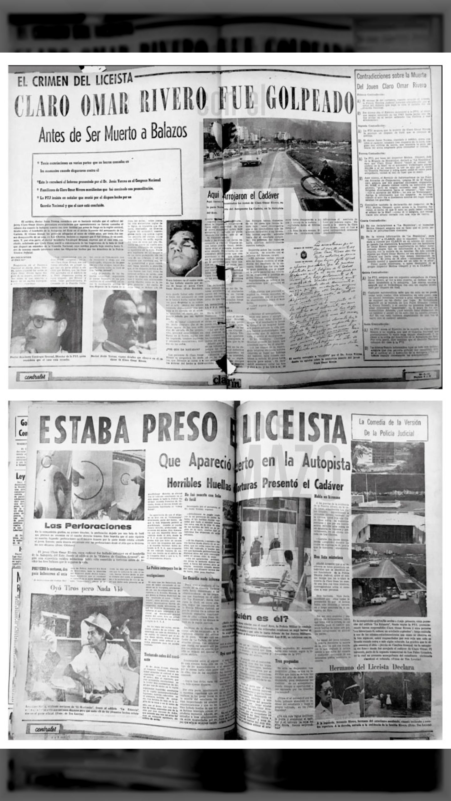 CLARO OMAR RIVERO - OTRA VÍCTIMA DE LA IV REPÚBLICA (CLARIN, 25 de mayo 1963)