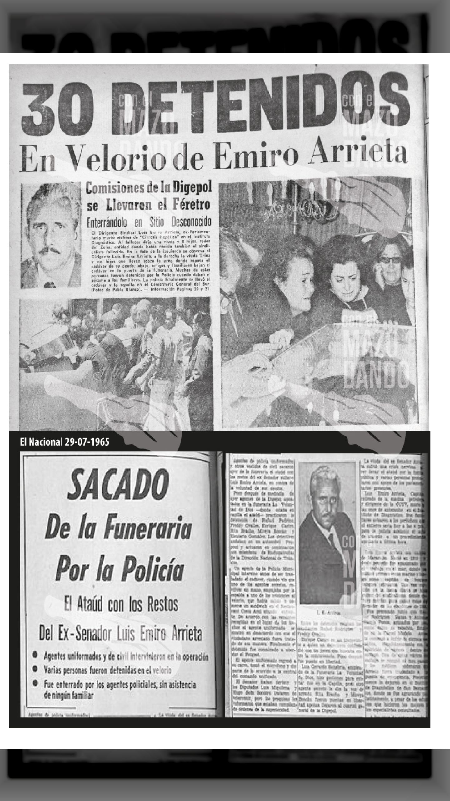 SACADO DE LA FUNERARIA POR LA POLICÍA EL ATAÚD CON LOS RESTOS DEL SENADOR LUIS EMIRO ARRIETA 30 DETENIDOS EN EL VELORIO