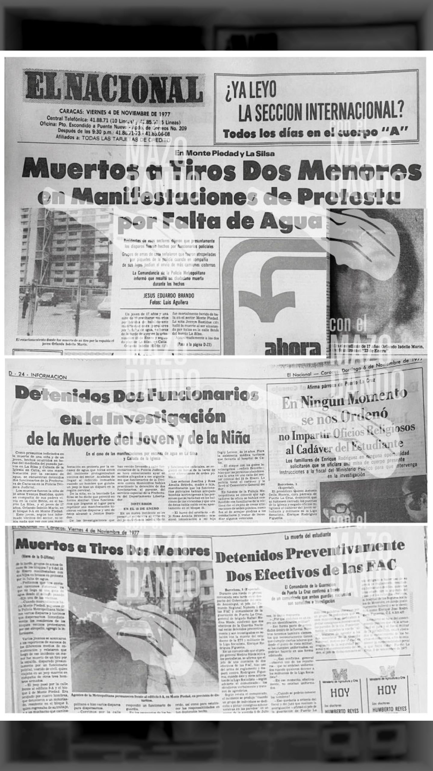 JENNY BASTIDAS, 10 AÑOS Y ORLANDO ISDELIO MARÍN, 17 AÑOS CAEN ABATIDOS POR LA PM DURANTE MANIFESTACIONES POR FALTA DE AGUA EN LA SILSA Y MONTE PIEDAD