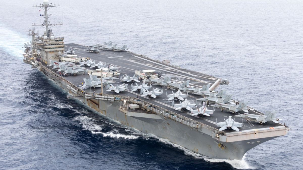 The USS Harry S. Truman arrived in the Middle East region on Saturday,