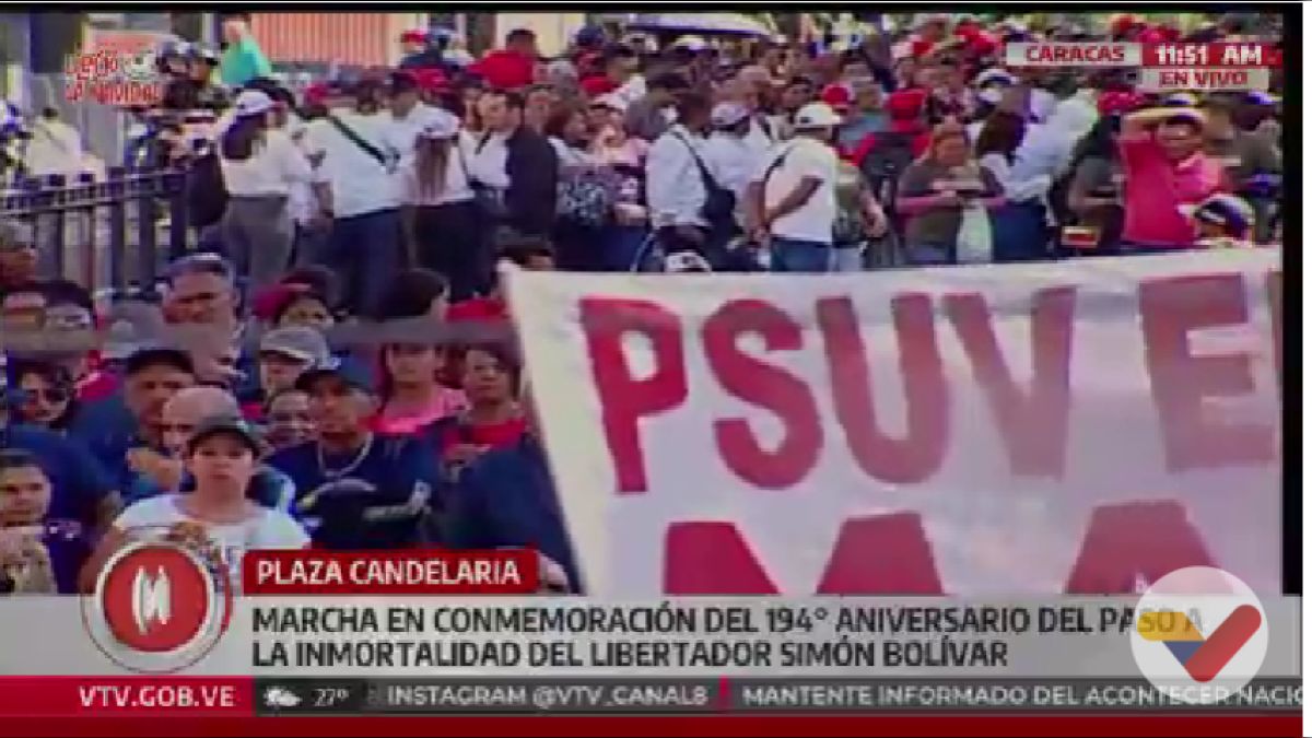 Venezuelan people commemorate the 194th anniversary of the passage to immortality of the liberated Simon Bolivar