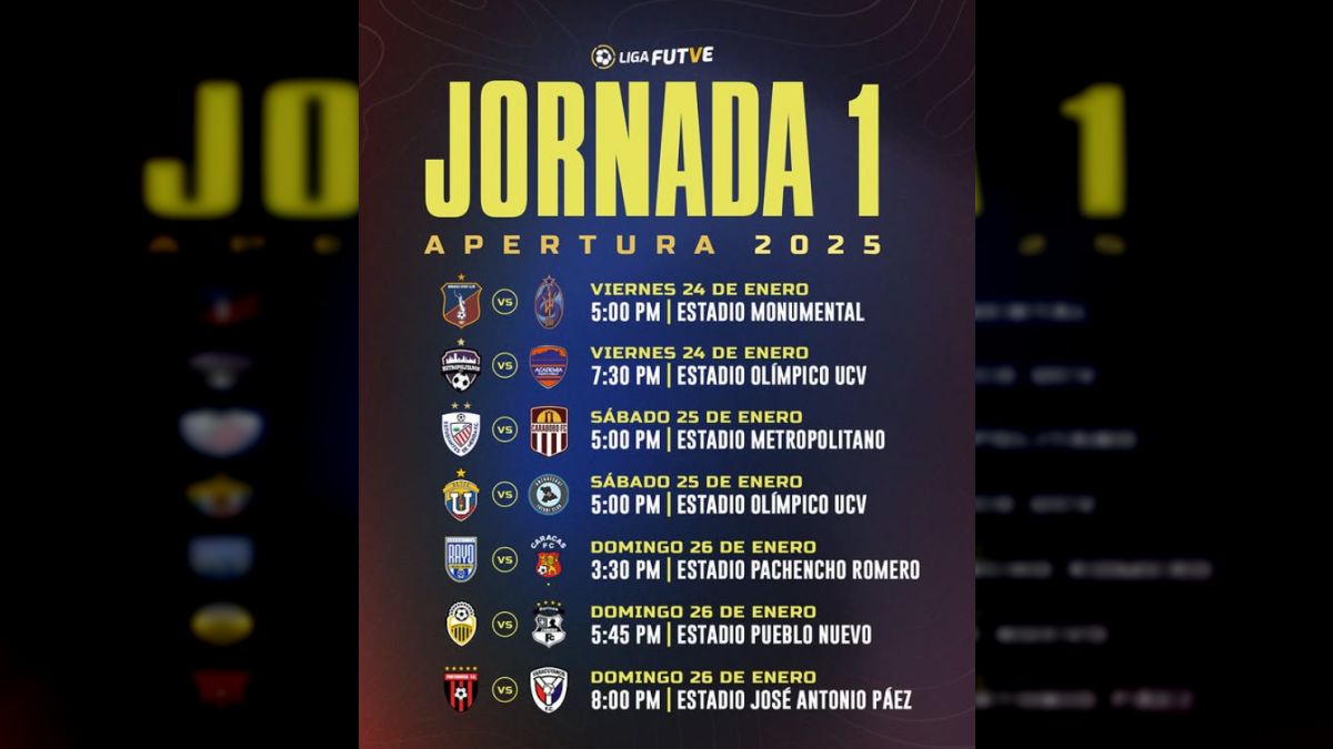 Liga FUTVE divulgó el calendario de la fase regular del Torneo Apertura ...